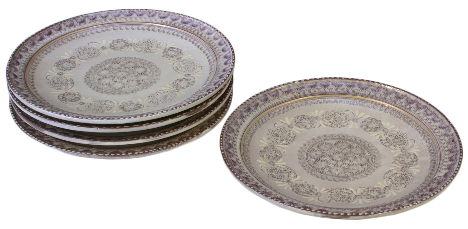 Amazon.co.jp: 京焼 清水焼 陶楽窯 銘々皿 揃 (5点セット) 紫